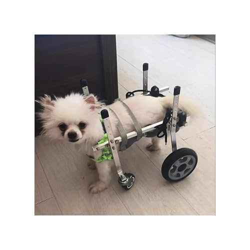 Dog Wheelchair Full Support Wheelchair Hip Support, Small Mobility Aids Walking Trolley, 4 Wheels Leg Brace for Disabled Back Legs, Pet Assisted Walk Car(X-Small)