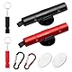 ZOCONE 2 Stück Notfallhammer Auto 2 In 1 Multifunktional Glasbrecher mit Gurtschneider Karabinerhaken Notfallpfeife Testglas, Tragbar Nothammer Klein Sicherheitshammer für Auto Busse (Schwarz Rot)
