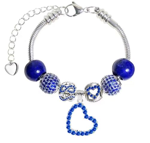Image of White Birch Pandora Style Bracelet Small Wrist 5.9 + 2 inches Extender with Natual Stone Charms