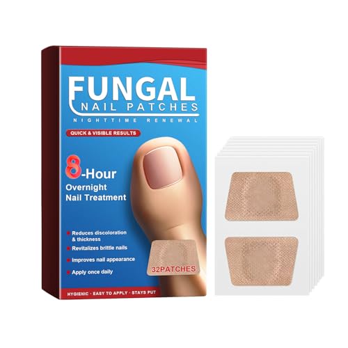 60Pcs Nail Fungus Patches, Nail Repair Patches for Toenails and Fingernails, Soft and Breathable Overnight Treatment for Discolored or Brittle Nails, Travel-Friendly Nail Care Solution (Blue B)