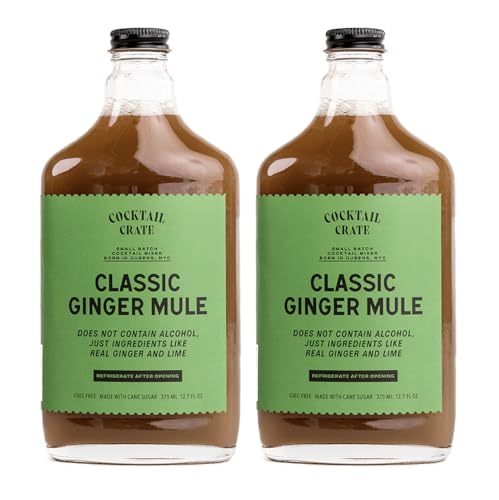 Cocktail Crate Premium Ginger Mule Drink Mixer | Award Winning Craft Cocktail Mixers for True Connoisseurs | Premium Cocktail Syrup Creations with Aromatic Bitters, Demerara Sugar | 12oz - 2 pack