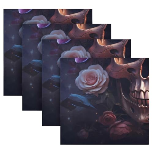 Servilletas de Tela Calaveras Rosa 6 pzas 20x20 pulg miniatura 7