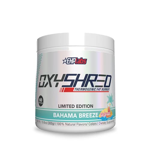OxyShred Thermogenic Fat Burner by EHPlabs - Weight Loss Supplement, Energy Booster, Pre-Workout, Metabolism Booster (Bahama Breeze)
