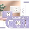 Personalized Makeup Bag Initial A-Z Preppy Patch Bag,Small PU Leather Travel Cosmetic Bag Pouch with Zipper,Purple Cute Toiletry Bag,Gift Ideal for Teen Girls Women Birthday Friend Mom,Latter M #2