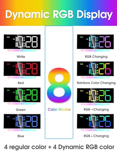 Cadmos CAD001 Loud Alarm Clocks For Heavy Sleepers,Adults,Kids,Teens,Large Digital Display,7 Color Night Light,Adjustable Volume,Battery Backup,Small Bedside Clocks thumb #2