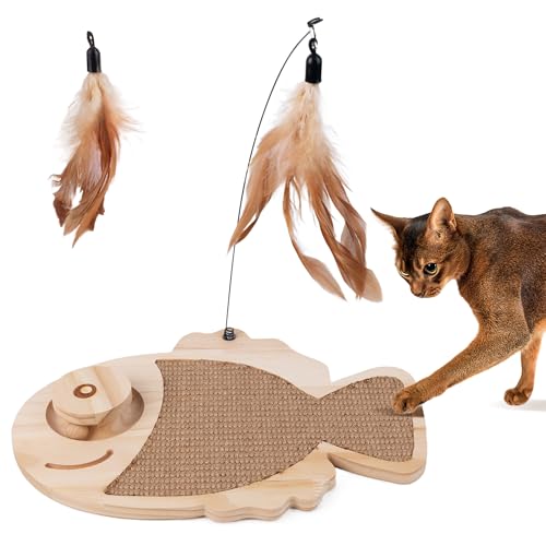 Rascador para Gatos en Forma de Pez con Juguetes miniatura 1
