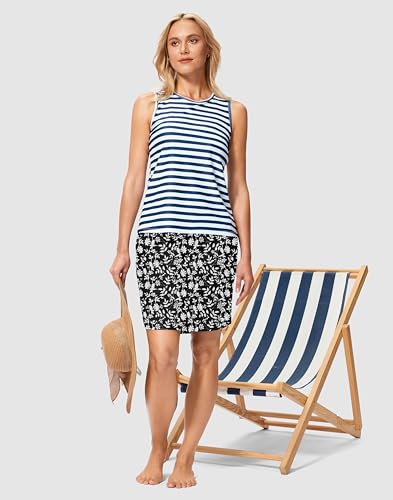 Image of Viodia Women's 18 inch /20 inch Long Swim Skirt High Waisted Modest Swimsuits Skirt Bathing Suit Tummy Control Swim Bottoms