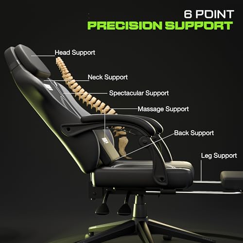 DROGO Onyx Ergonomic Gaming Chair, High Back Computer Chair with PU Leather, Linkage Arm Rest, Adjustable Height, Head & Lumbar Support | Home &... - Image 7