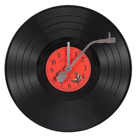 Musical Black Vinyl Record Wall Clock Battery Operated Music Room Decor Decoration Art Hanging Clocks- 11.81inch