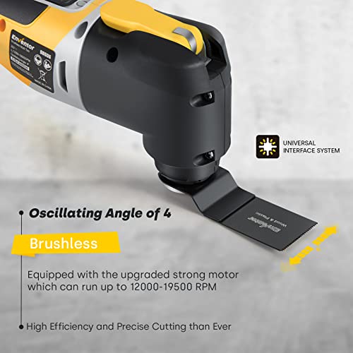 ENVENTOR 20V Cordless Oscillating Multitool, Brushless Oscillating Saw with 28 pcs Accessories, Fast Charger Oscillating Tool for Trimming, Sanding, Cutting, 6 Variable Speeds, 4° Oscillation Angle