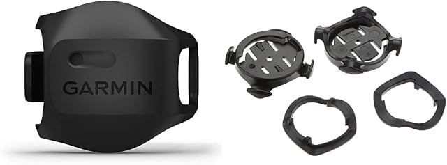 Garmin Bike Speed Sensor 2, Wireless Speed and Distance Sensor with ANT+ Connectivity and Bluetooth Low Energy Technology and Odometer Feature, Black & Quarter Turn Edge GPS Computer mount