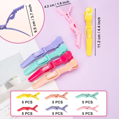 30 pinzas de cocodrilo para cabello coloridas miniatura 2