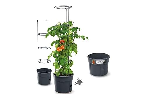 Kreher Tomatentopf Anzuchttopf mit Rankhilfe Anthrazit 40 cm