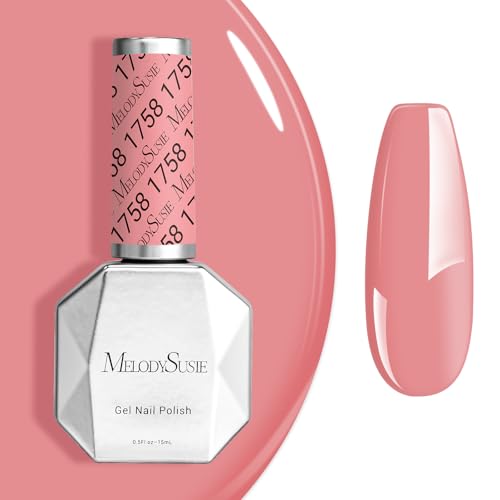 Image of MelodySusie Pink Gel Polish,0.5fl oz Baby Pink Soak Off UV LED Nude Pink Gel Polish Gift for Women Nail Art Manicure Salon DIY Nail Design Decoration at Home-1758