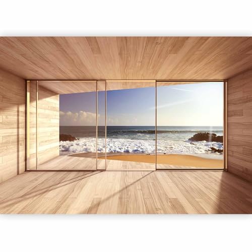 murando - Vlies Fototapete Meer Fenster 350x256 cm - Foto Tapete...
