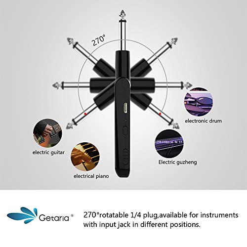 Getaria Guitar Transmitter Receiver Wireless Guitar System Built-in Rechargeable Lithium Battery For Electric Guitar Bass GWS-6 - Thumbnail 4