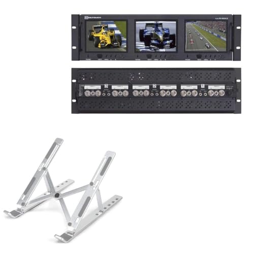 BoxWave Stand and Mount Compatible with Cooltouch RX-563ALS - Compact QuickSwitch Laptop Stand, Portable Multi Angle Viewing Foldable Riser - Metallic Silver