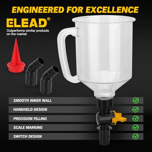 image for ELEAD 18-Piece No Spill Engine Oil Funnel Kit, 1.59QT/ 1.5L Automotive