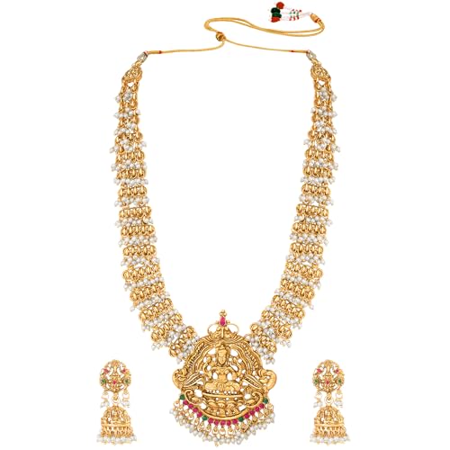 Image of Peora Gold Plated Bridal Jewellery Set with Kamarband Gift for Women Indian Traditional Ethnic Wedding