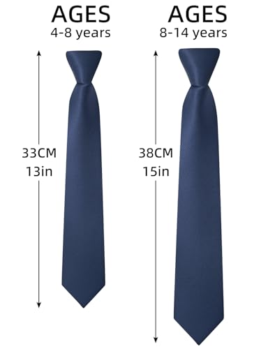A&J DESIGN Boys Pre-Tied Zipper Woven Polyester Tie & Pocket Square Set for 4-14 Years3
