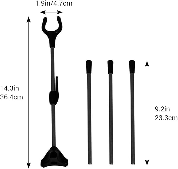 MiOYOOW Soporte de arco con arco, soporte plegable para arco largo recurvo con base antideslizante para caza al aire libre - 5