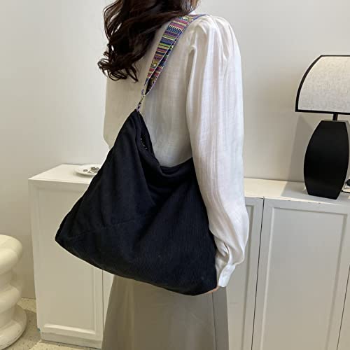 Image of JARKJARD Women Corduroy Tote Bag Large Shoulder Hobo Bag for Women Boho Casual Handbag Purse