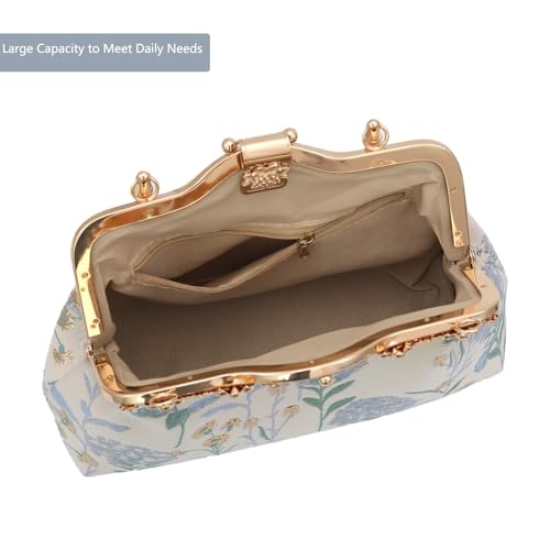 YeBon Retro Shoulder Chain Messenger Clutch Chinese Style Embroidered Jacquard Women's Evening Bags3