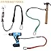Retractable Tool Lanyard, 3 Pack Safety Tool Leash with Aluminum Lock Carabiner Clip and Adjustable Loop End, Fall Protection Tough Scaffold Tether for Hand Tools/Construction/Scaffolding/Roofing