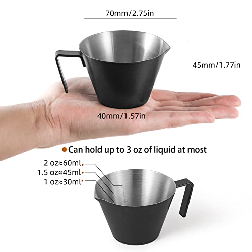 Mhw-3Bomber Espresso Measuring Cup With Handle 2 Pack Double Shot Espresso Cups 2Oz Stainless Steel Espresso Pouring Cup For Barista Coffee Espresso Accessories (Matte Black) G5141B*2 #TOP4