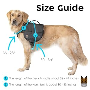   Dog-Backpack-for-Medium-Large-Dogs-Nylon-Backpack-for-Dogs-Pet-Backpack-with-Side-Pockets-for-Hiking-Walking-Disc-Golf-Training-Running-Black
