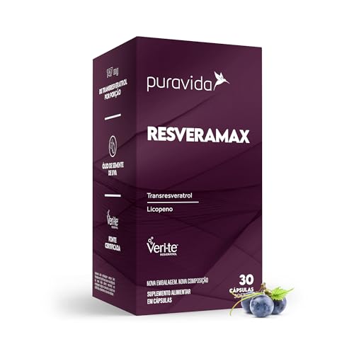 Puravida Vitaminas e Antioxidantes Resveramax Resveratrol 30 Cápsulas