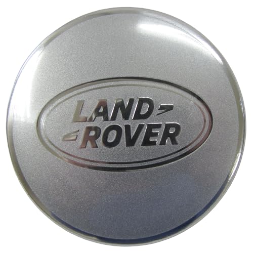 Genuine Wheel Center Cap LR069900 with Logo, Satin Aluminum Finish, Compatible with Land Rover Discovery II, LR4, Discovery Sport, Range Rover P38, Evoque, Range Rover Full Size, & Range Rover Sport