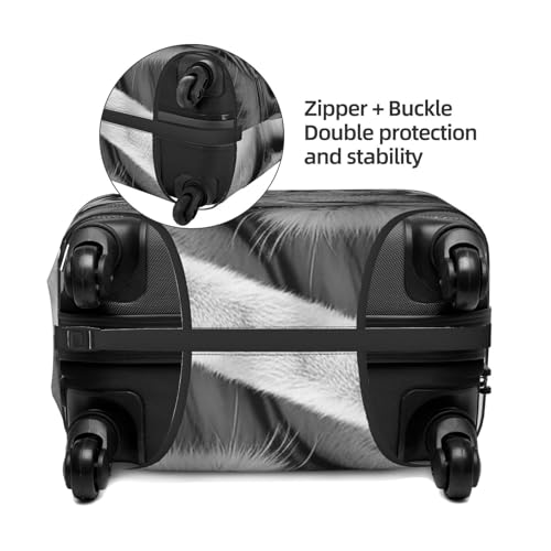 Elastic Travel Luggage Cover for Suitcase Tsa Approved Stretch Scratch-Resistant Suitcase Protector Cover Washable Black White Tiger Baggage Covers Fits 18-32 Inch Luggage Case3