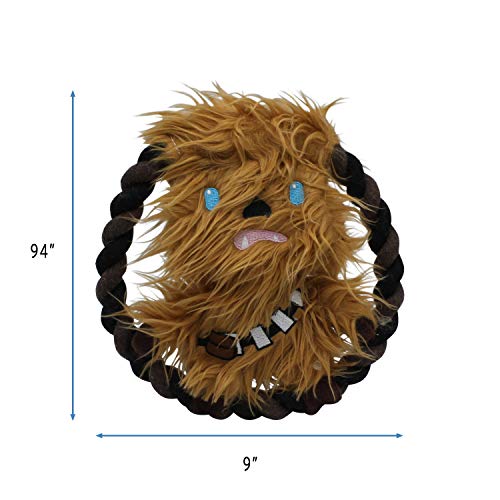 Star Wars For Pets Plush Chewbacca Rope Frisbee Dog Toy | Soft Star Wars Squeaky Dog Toy | Adorable Toys For All Dogs, Official Dog Toy Product Of Star Wars For Pets #TOP2