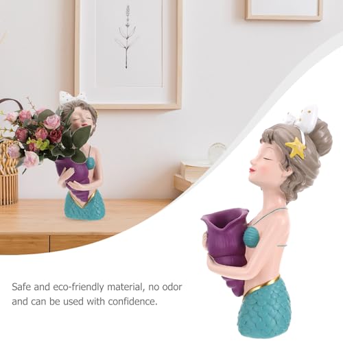 Vase en résine bleu stable et sans odeur pour décoration bureau