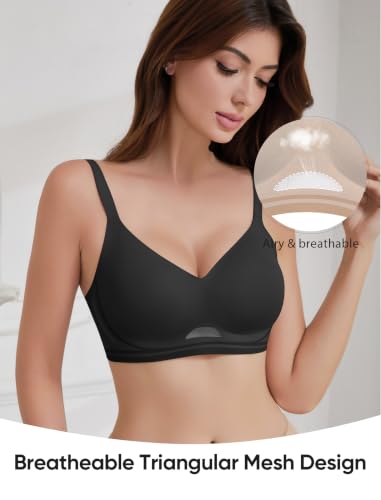 Image of Wireless Bras for Women No Underwire Seamless Buttery Bralettes Smoothing Women's Bras Full Coverage Shapedly Bra