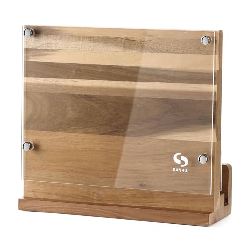 SANHUI Acacia Wood Magnetic Knife Block Stand