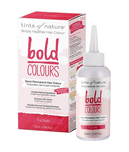 Tints of Nature Fucsia intenso, Tinte semipermanente y natural de cabello, vegano, Sin amoníaco, PPD, parabenos, silicona ni sulfatos, 1 paquete Cover