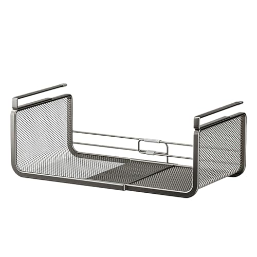 Organizador extensible armario cocina estante colgante cesta de rejilla multifuncional metal 2