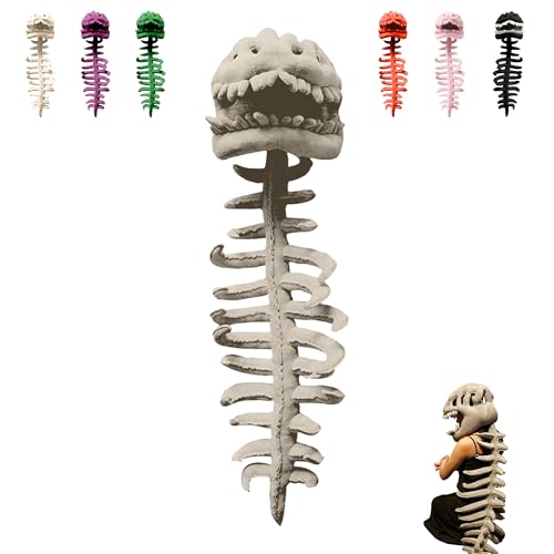 JINANJINGYA Spinosaurus Plush Dino Outfit, Dino Skeleton Plush 3D Skeleton Design Realistic Dino Costume for Cosplay, Parties and Photos (Gray, 31.5in/80cm)