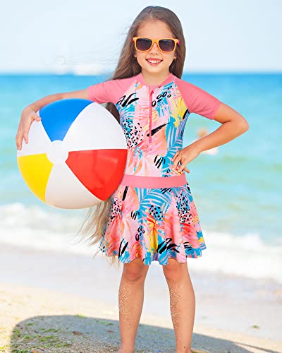 Image of BAOHULU Toddler Girls Swimsuit One Piece Cute Floral Dress Swimwear 3-8 Years