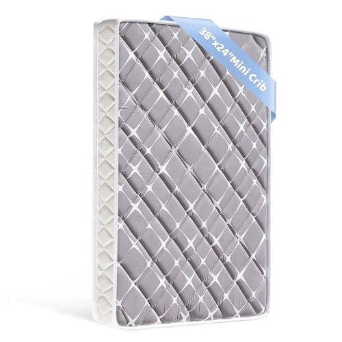Image of Tiankehan Mini Crib Mattress - 38x24x4 Inch- Dual Sided with Firm Support and Comfort Foam- Breathable, Quiet and Odorless, Fits Most Mini Cribs (Does Not Fit Playard or Standard Crib)