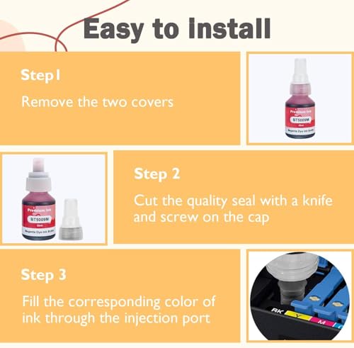 Image of KOSH BTD60 BT5000 Refill Ink Compatible for Brother DCP-T300 T310W T500W T520W T220 T700W T420W T425W T426W T428W T720DW T725DW T820DW T810W T910DW T920DW Printers (1, Magenta)