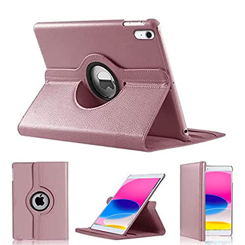 Case For iPad (A16) 11th Generation 2025 11 inch/10th Generation 2022 10.9 inch 360 Degree Rotating Stand Multi-Angle Viewing Smart Folio Kids Friendly Protective Cover for iPad 2025/2022 (ROSE GOLD) - Image 3