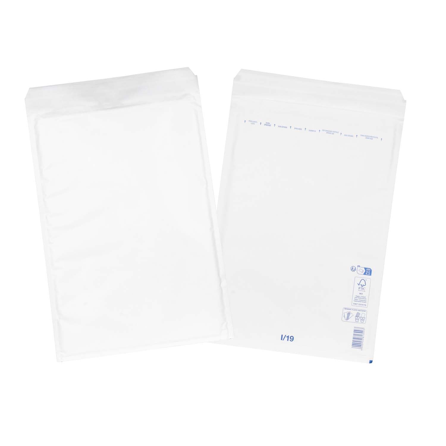 smiley pack Luftpolstertaschen Größe I9 Weiß 320 x 455 mm, gepolsterte Versandtaschen mit Selbstklebeverschluss, passend für A3 (300 Stück)