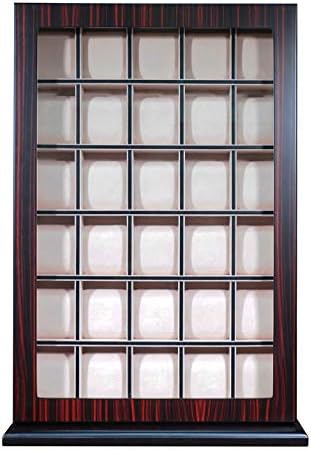 TimelyBuys 30 Piece Ebony Wood Watch Display Wall Hanging Case and Storage Organizer Box and Stand Father's Day Gift