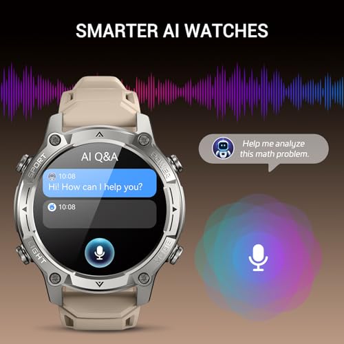 Image of Men's Outdoor Smartwatch, Standalone GPS & Offline Maps, 5ATM Waterproof, 1.43 inch AMOLED, 4GB Memory, 178 Sports Modes, Compass, Heart Rate /SpO2 /Stress /Sleep Monitor, Compatible Android and iOS Khaki