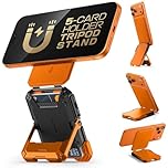 SUPCASE for MagSafe Wallet with Stand, Magnetic Wallet for Men, [Hold 5 Cards] [Adjustable Stand] [RFID Blocking] Phone Credit Card Holder Tripod for iPhone 17/16/15/14/13/12 Series, Coral