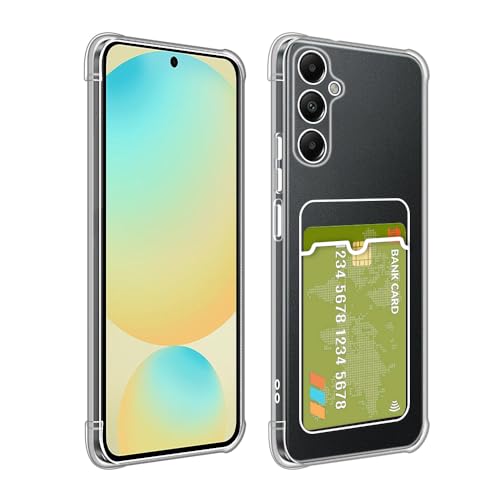 SDTEK Coque pour Samsung Galaxy S24 FE Couverture Transparente Gel Absorbant Chocs Porte-Carte Protection Anti-Chute