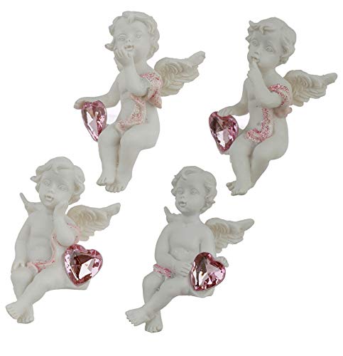 Puckator Peace of Heaven Kiss from the Heart Cherub Figurine - Romantic Modern Love Wedding Gift Gifts For Girlfriend - Fairy Grave Ornaments Figurine - Valentines Day Gifts For Her Him - Home Decor